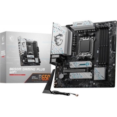 PLACA MSI B650M GAMING PLUS WIFIAMDAM5B6504DDR5192GBHDMIDP4SATA32M225GBEWIFI6EBT5311USB32MATX