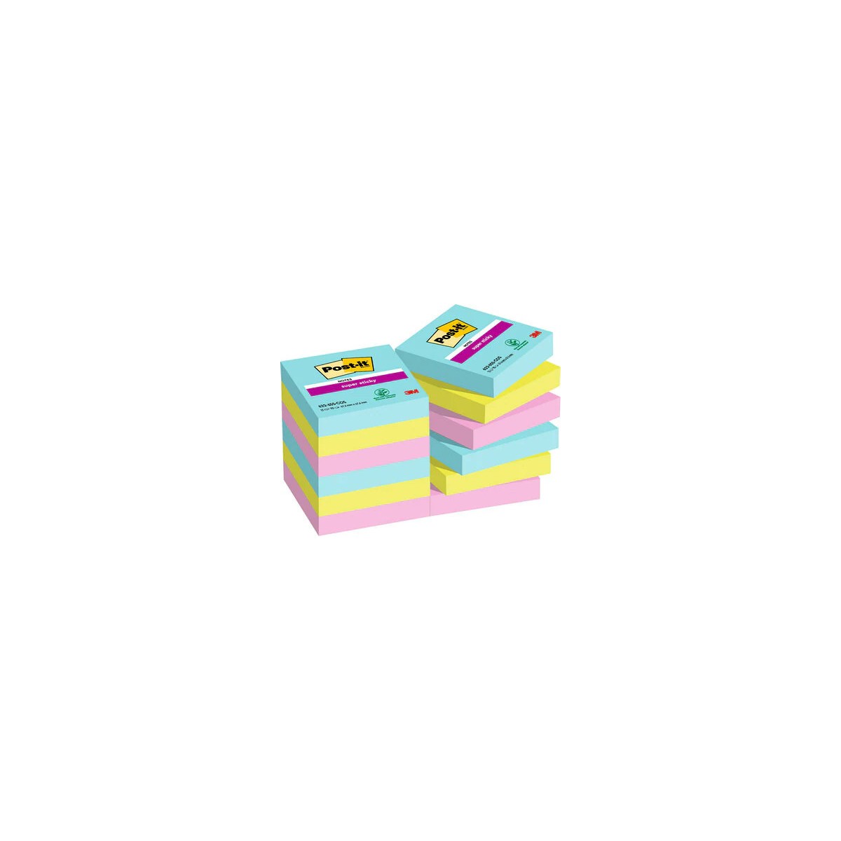 PACK 12 BLOCS 90 HOJAS NOTAS ADHESIVAS 476X476MM SUPER STICKY COLECCIoN COSMIC CAJA CARToN 622 12SS COS POST IT 7100290180