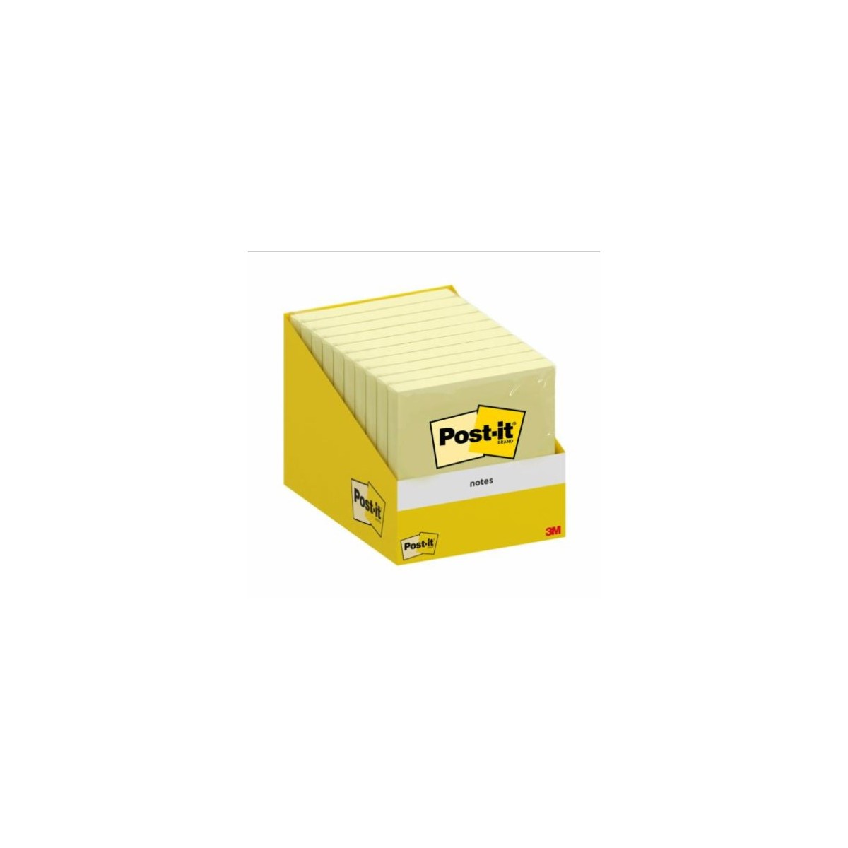 BLOC 100 HOJAS NOTAS ADHESIVAS 76X76MM CANARY YELLOW ENCELOFANADO CAJA DISPENSADORA 6820 CY W10 POST IT 7100317841