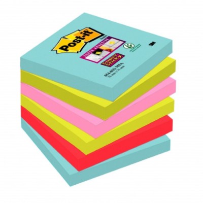 PACK 6 BLOCS 90 HOJAS NOTAS ADHESIVAS 76X76MM SUPER STICKY COLECCIoN COSMIC 654 6SS COS POST IT 7100263206