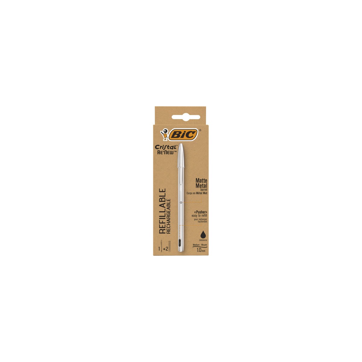 BOLiGRAFO RENEW CUERPO METAL TINTA NEGRA BIC 997201