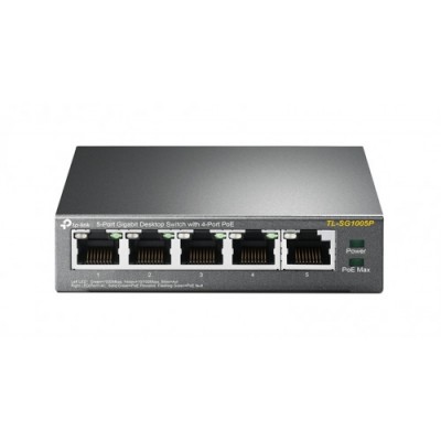 TP LINK TL SG1005P No administrado Gigabit Ethernet 10 100 1000 Energia sobre Ethernet PoE Negro