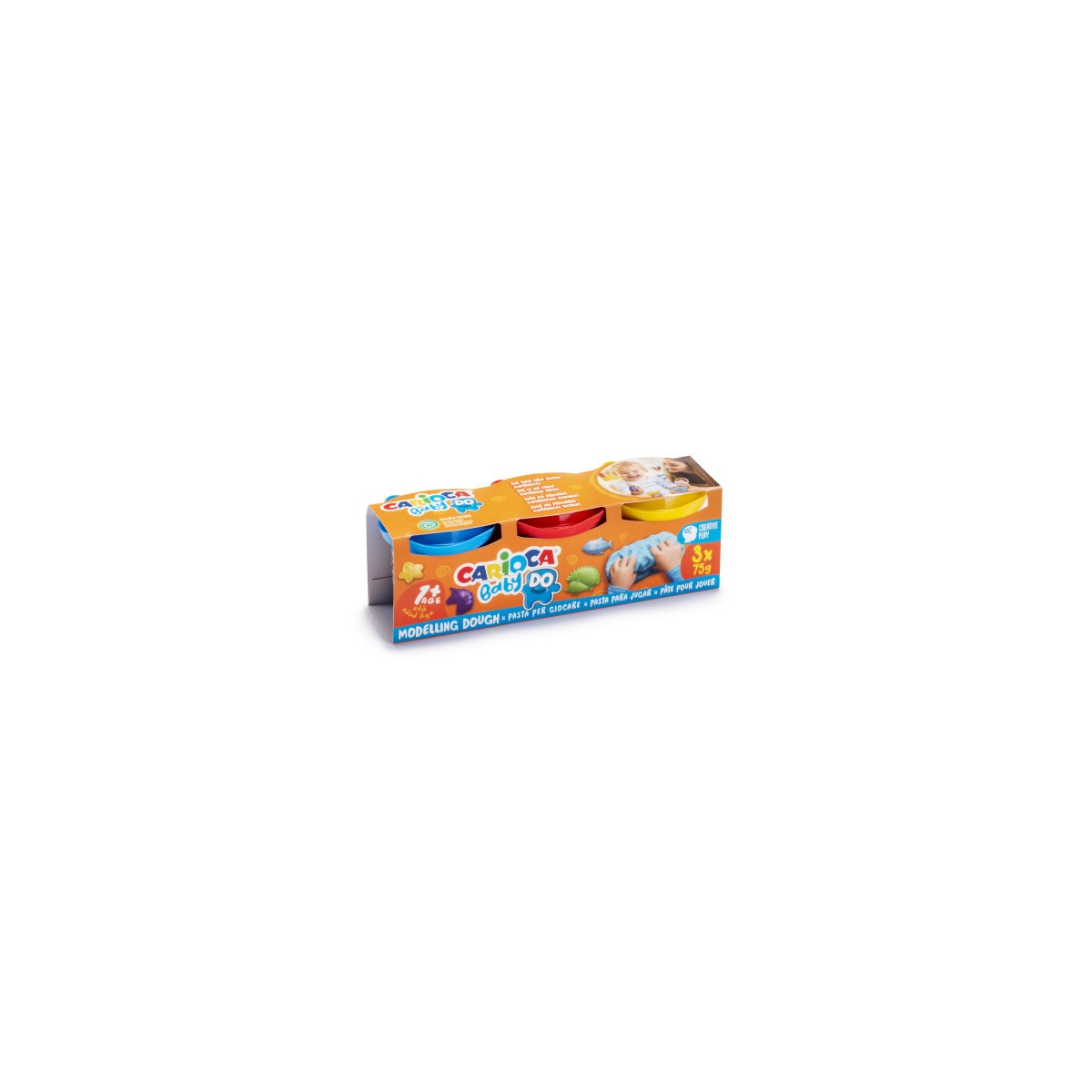 SET PASTA DE MODELAR CARIOCA BABY DOUGH 3X75GR CARIOCA 43179