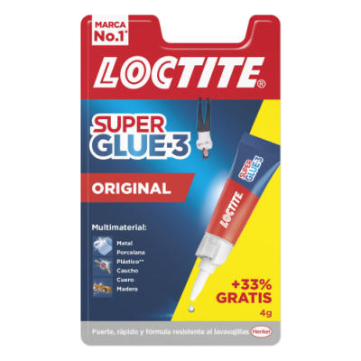 ADHESIVO INSTANTANEO SUPER GLUE 3 3GR33 GRATISORIGINAL LOCTITE 2601228