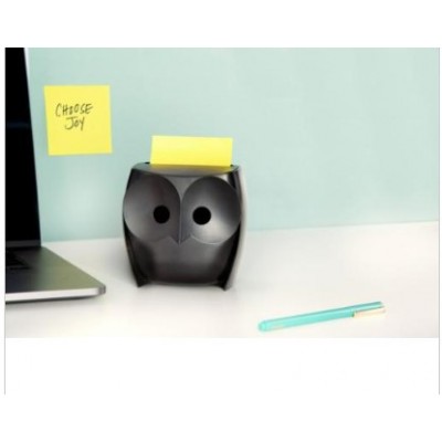 PACK DISPENSADOR Z NOTES BuHO NEGRO 2 BLOCS 45 HOJAS 76X76MM POST IT SUPER STICKY Z NOTES OWL 330 SCOTH 7100322315