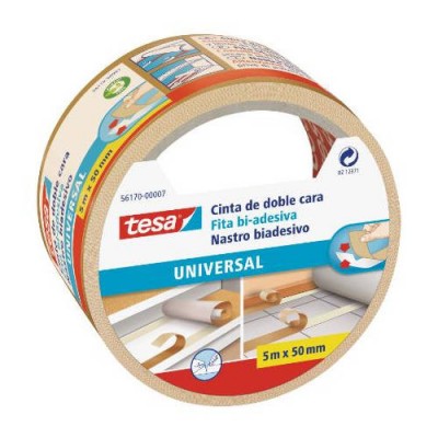 CINTA ADHESIVA UNIVERSAL DOBLE CARA ESPECIAL MOQUETAS 50MMX5M TESA 56170 00007 11