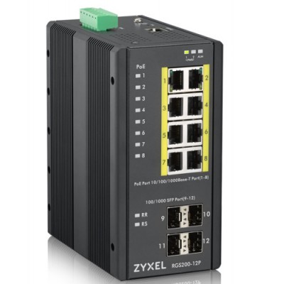 Zyxel RGS200 12P Gestionado L2 Gigabit Ethernet 10 100 1000 Energia sobre Ethernet PoE Negro