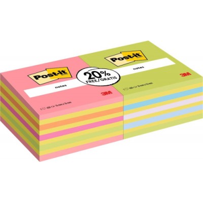 PACK 2 BLOCS 450 HOJAS NOTAS ADHESIVAS 76X76MM COLORES SURTIDOS 2028 OCPPX2 POST IT 7100321423