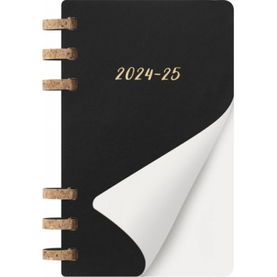 AGENDA 12 MESES 2025 ACADeMICA ESPIRAL L 13 X 21 CM NEGRA TAPA BLANDA MOLESKINE DSSPB12AMWH3Y25