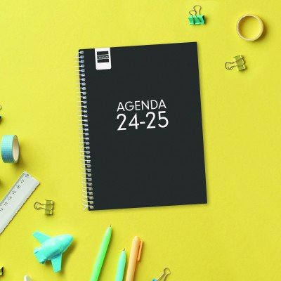 AGENDA ESCOLAR 2024 2025 4º 155X212 SEMANA VISTA HORIZONTAL COOL NEGRO FINOCAM 645040325