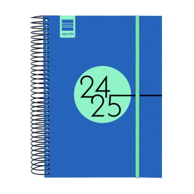 AGENDA ESCOLAR 2024 2025 E10 155X212 1 DiA PaGINA ESPIR LABEL AZUL FINOCAM 633121525