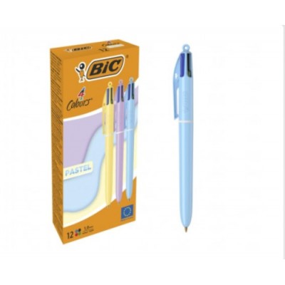 BOLiGRAFO 4 COLORES CUERPO PASTEL BIC 517320