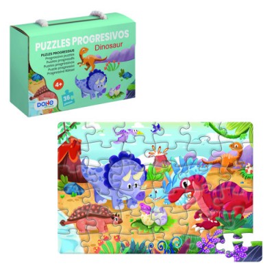 PUZZLE DE 36 PIEZAS A PARTIR DE 4 6 ANOS DINOSAUR DOHE 65010