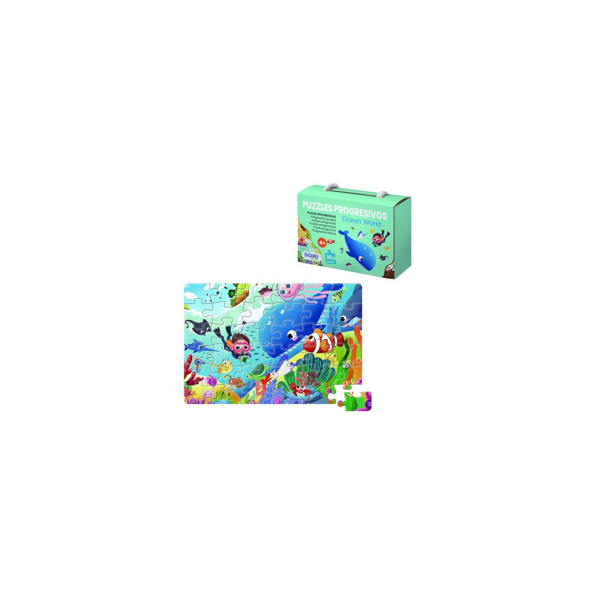 PUZZLE DE 36 PIEZAS A PARTIR DE 4 6 ANOS OCEAN WORLD DOHE 65011