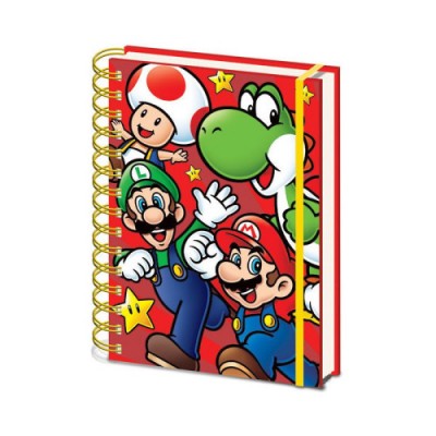 CUADERNO A5 CON ESPIRAL PERSONAJES SUPER MARIO 21 X 15 CM PYRAMID SR72959