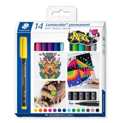 Staedtler Lumocolor 317 C14 marcador permanente Surtido Colores surtidos 14 piezas