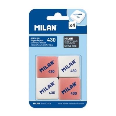 Milan BMM9215 goma Caucho Rosa Blanco 4 piezas