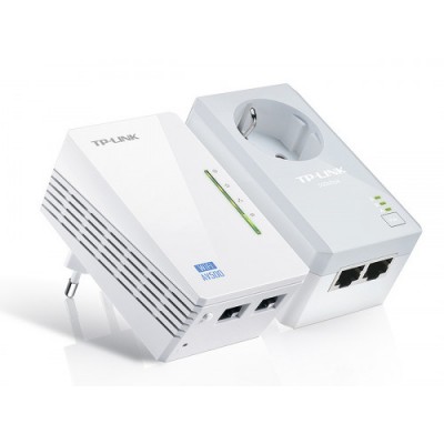 TP LINK KIT POWERLINE WI FI AV600 QUALCOMM 300MBPS EN 24GHZ 600MBPS POWERLINE HOMEPLUG AV 2 PUERTOS 10 100MBPS WI FI CLONE TWIN