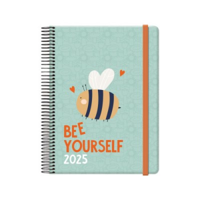 AGENDA 2025 CUTE DiA PaGINA 15 X 21 CM MODELO BEE CON 4 HOJAS DE PEGATINAS DOHE 12905 25