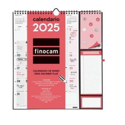 CALENDARIO 2025 NEUTRO PARED PLUS ESCRIBIR 215X325MM FINOCAM 782120025