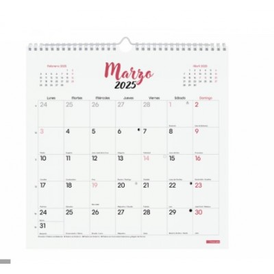 CALENDARIO 2025 PARED TRENDY CHIC ESCRIBIR 300X300MM BLANCO FINOCAM 787007325