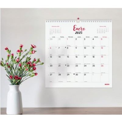 CALENDARIO 2025 PARED TRENDY CHIC ESCRIBIR 300X300MM BLANCO FINOCAM 787007325