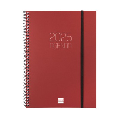 AGENDA 2025 BASIC OPAQUE E10 155X212MM SEMANA VISTA HORIZONTAL BURDEOS FINOCAM 742767425