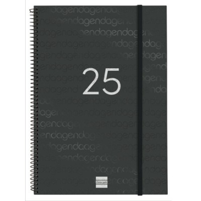 AGENDA 2025 BASIC YEAR E40 210X297MM SEMANA VISTA HORIZONTAL NEGRO FINOCAM 741466025