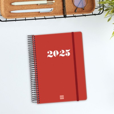 AGENDA 2025 BASIC MY E10 155X212MM DIA PAGINA ROJO FINOCAM 743523025