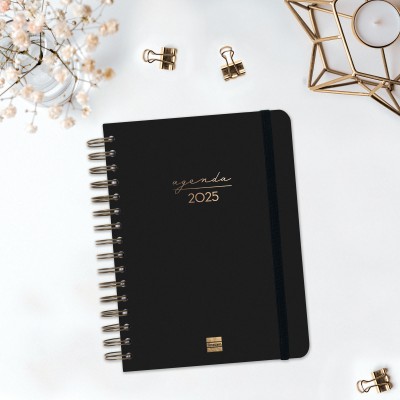 AGENDA 2025 TRENDY ALMA E10 155X212MM DIA PAGINA NEGRO FINOCAM 762040125