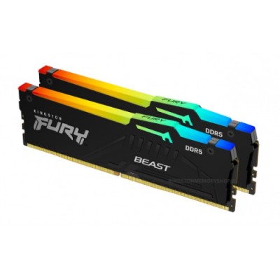 MEMORIA KINGSTON FURY BEAST RGB DDR5 32GB KIT2 5200MHZ CL40