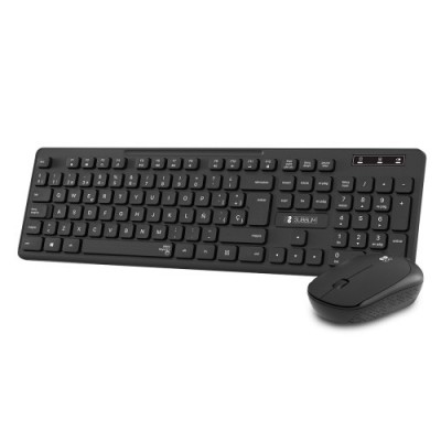 SUBBLIM Teclado Ergonomico y raton Combo Business Slim Silencioso Inalambrico 24G