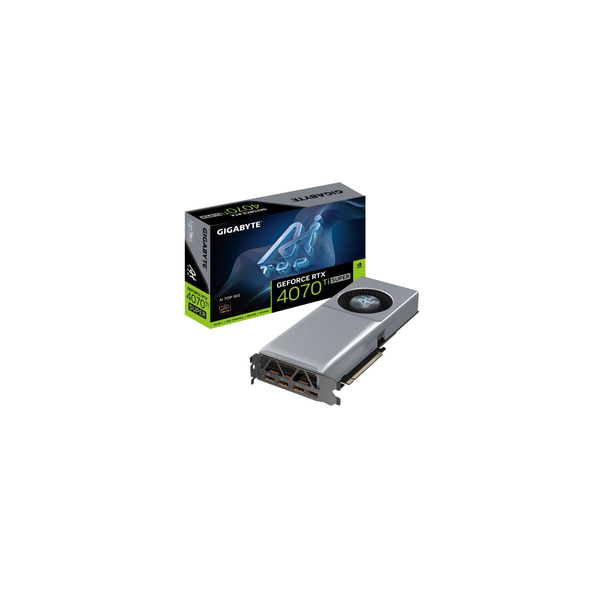 GIGABYTE GeForce RTX 4070 Ti SUPER AI TOP 16G Tarjeta Grafica 16GB GDDR6X 256bit PCI E 40 2610MHz Core Clock 3 x DisplayPort 14