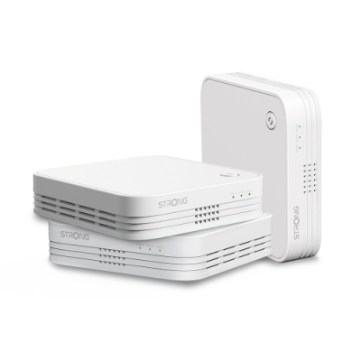 Strong WI FI MESH HOME TRIO PACK 1200 Doble banda 24 GHz 5 GHz Wi Fi 5 80211ac Blanco 3 Interno