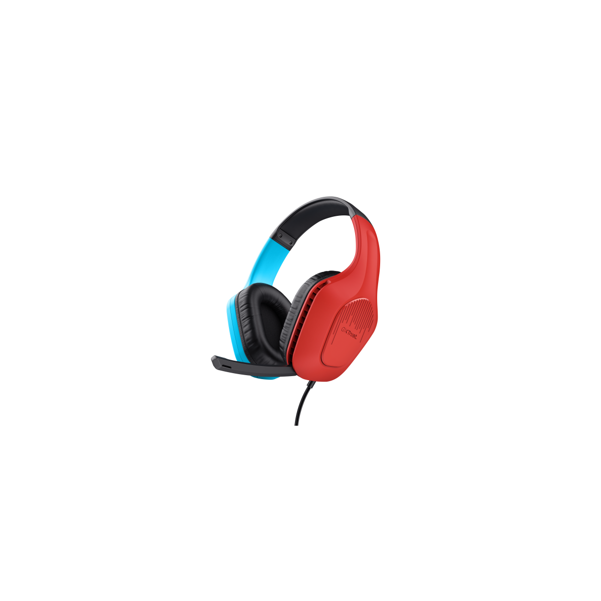 Trust GXT 416S Zirox Auriculares Alambrico Diadema Juego Negro Cian Rojo