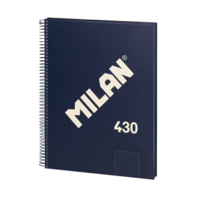 LIBRETA CON ESPIRAL PAPEL CUADRICULADO 80 HOJAS A4 SERIE 1918 AZUL MILAN 57143E80B