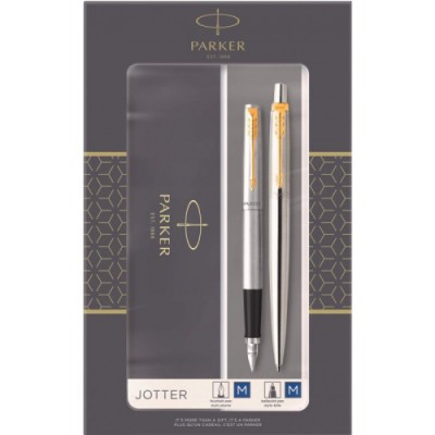 SET JOTTER DUO PLUMA BOLiGRAFO ACERO GT PARKER 2093257