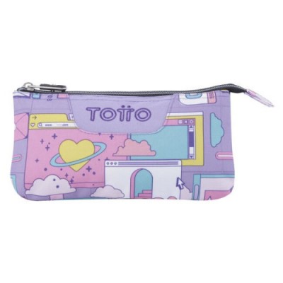 ESTUCHE ESCOLAR TRES COMPARTIMENTOS MORADO CIBER TABLERO TOTTO AC52ECO012 2210Z 2QI