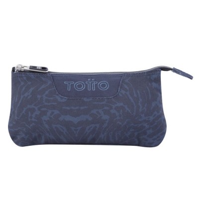 ESTUCHE ESCOLAR TRES COMPARTIMENTOS AZUL Y NEGRO GEOMETRIC TABLERO TOTTO AC52ECO012 2210Z 3JG