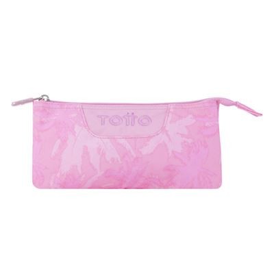 ESTUCHE ESCOLAR TRES COMPARTIMENTOS PALMERAS ROSAS TABLERO TOTTO AC52ECO012 2210Z 8IE