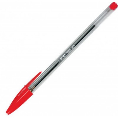 BOLIGRAFO CRISTAL CUERPO TRANSPARENTE TRAZO 04 MM COLOR ROJO BIC 8373619