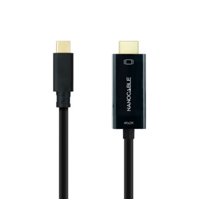 Nanocable Cable Conversor USB C a HDMI 14 4K30HZ 18 m Negro