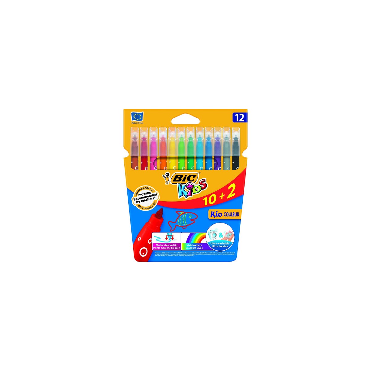 BIC Kid Couleur rotulador Medio Multicolor 12 piezas