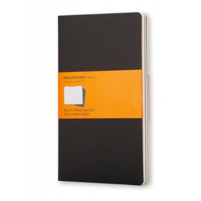 SET DE 3 LIBRETAS CAHIER NEGRAS P 9X14CM RAYAS MOLESKINE QP311