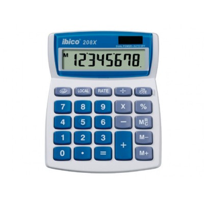 CALCULADORA DE SOBREMESA DE 8 DIGITOS MODELO 208X SOLAR PILA IBICO IB410062