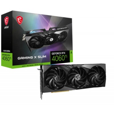 VGA MSI RTX 4060 TI GAMING X SLIM 16GNVRTX4060TIGDDR616GB128BITHDMI3DP 3 VENTILADORES