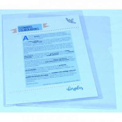 CAJA 30 DOSSIER FORMATO FOLIO L C UNERO PVC CRISTAL 300 MICRAS IBERPLAS 25730