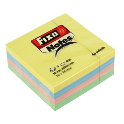 CUBO 400 NOTAS ADHESIVAS 76X76MM PASTEL FIXO 65005493