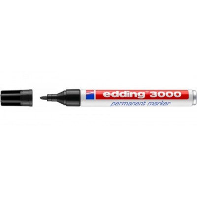 MARCADOR PERMANENTE PUNTA REDONDA 15 3MM 3000 NEGRO EDDING 3000 01