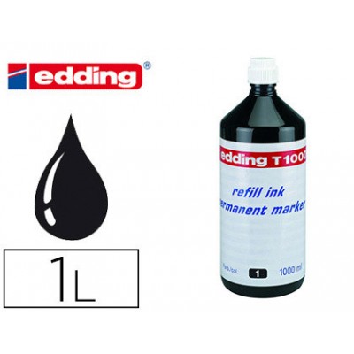 FRASCO TINTA T 1000 PARA RELLENAR 1000ML NEGRO EDDING T1000 01